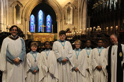 Presentation of medals tp choristers