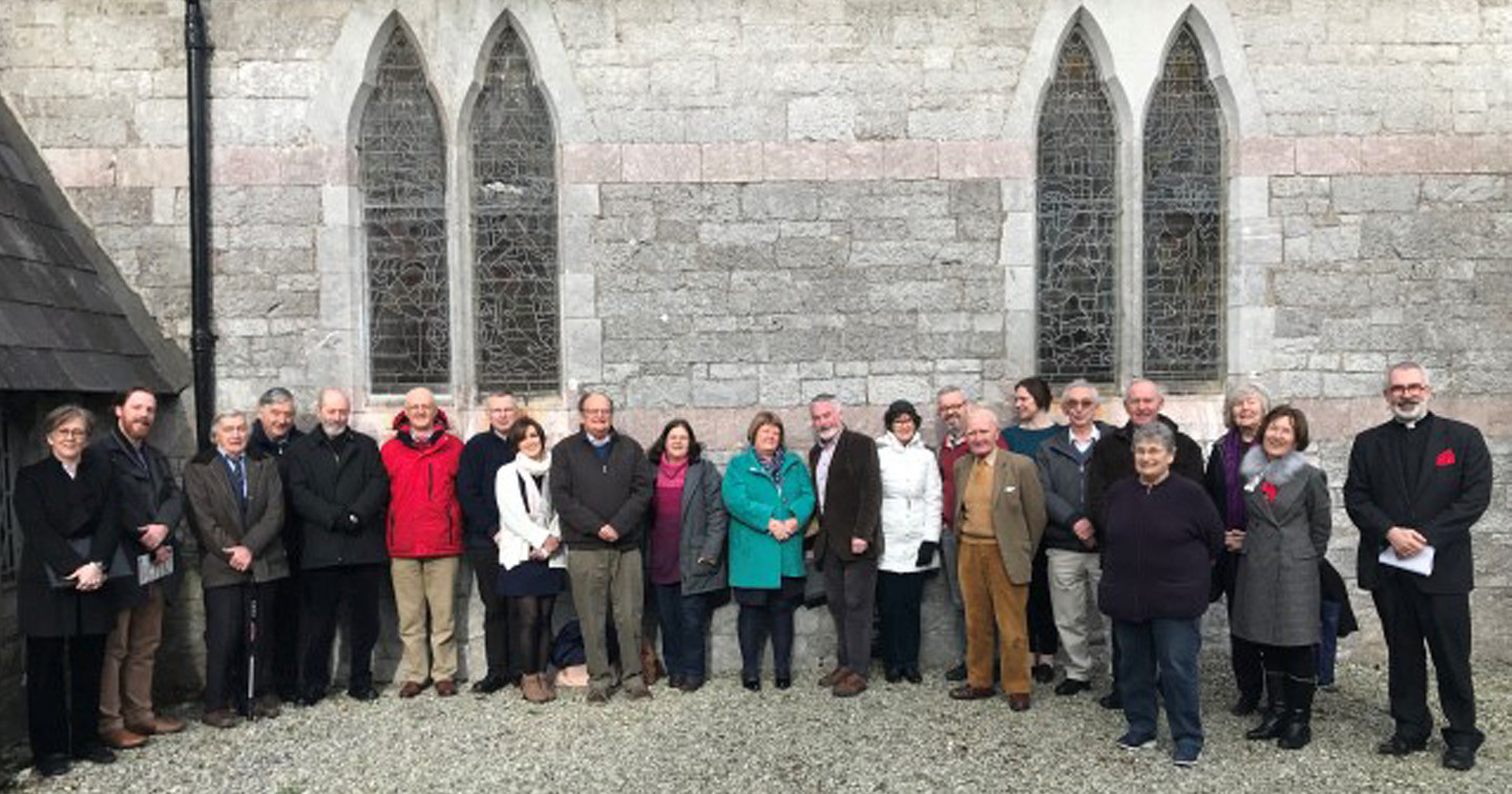 Some of the members of the Guild of Lay Ministry of Cork, Cloyne and Ross at St Lappan’s Church, Little Island, with Canon Michael Hampel.