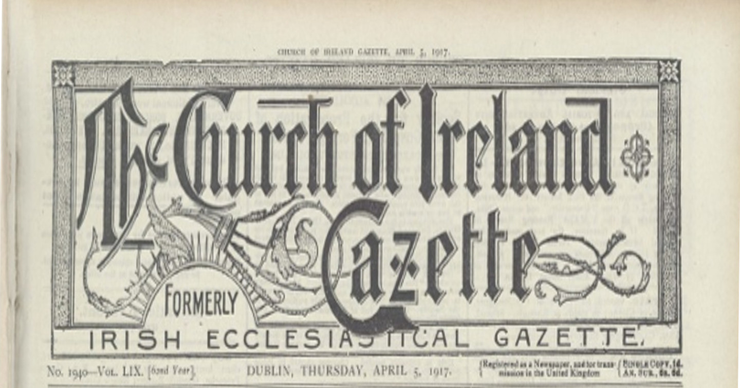 Banner for the Church of Ireland Gazette, 5 April 1917