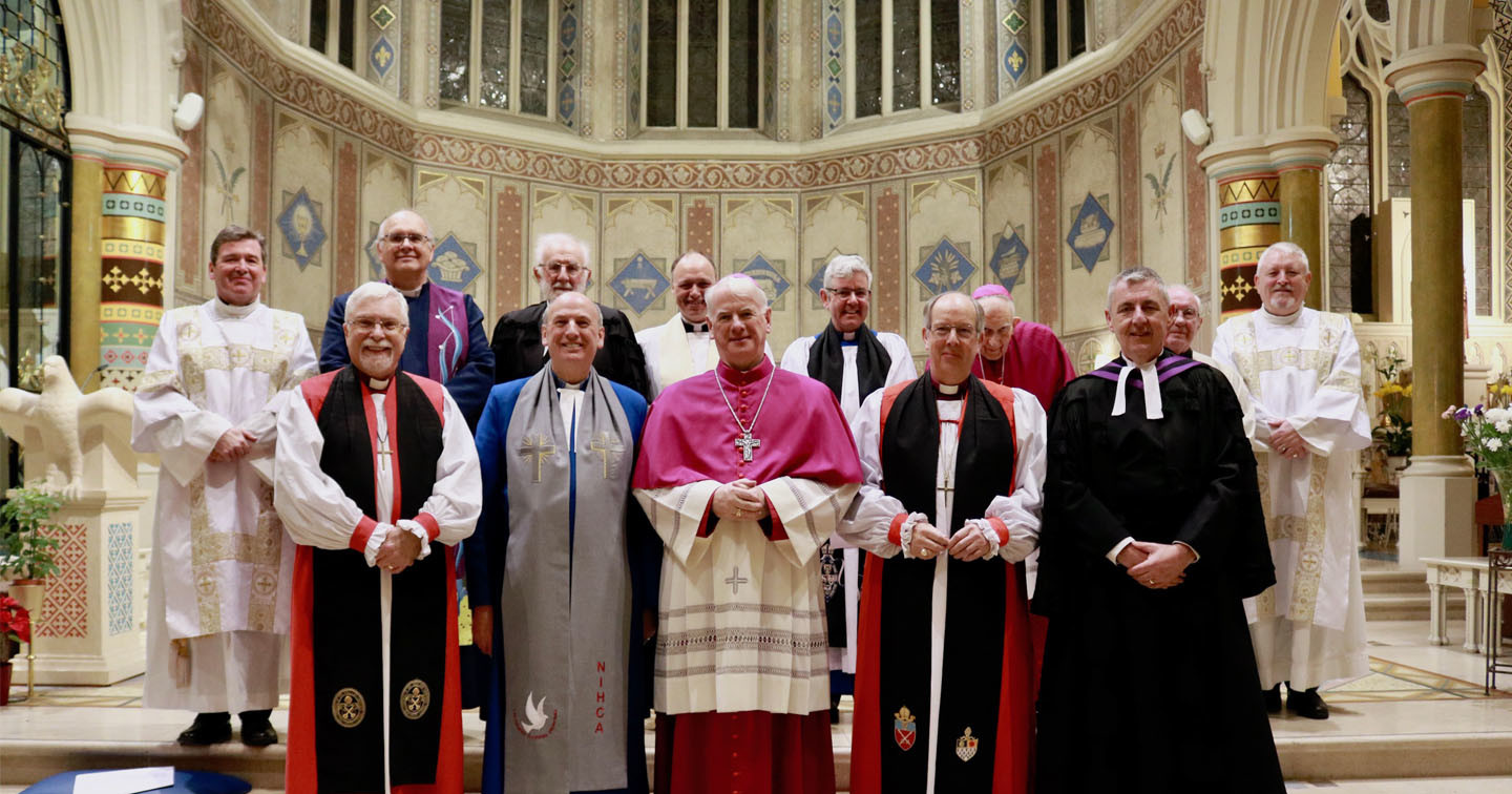 Front row (left to right): Bishop Harold Miller, the Revd Billy Davison, Bishop Noel Treanor, Bishop Ken Good and the Rt Revd Charles McMullen. Back row (left to right): the Revd Martin Whyte, the Revd Brian Anderson, Dr John Dunlop, the Very Revd Martin Graham, Dean Stephen Forde, Bishop Patrick Walsh, Canon Brendan Murray and the Revd Joe Baxter.