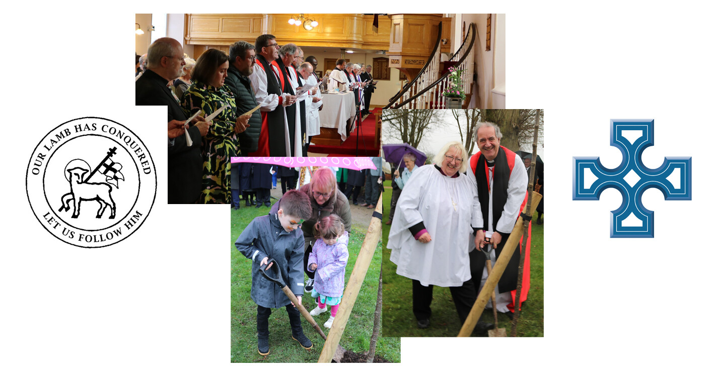 Church of Ireland and Moravian clergy and members gather to celebrate their relationship in Gracehill in March this year, with tree planting in the Square by children and bishops from the Church of Ireland and Moravian communities.