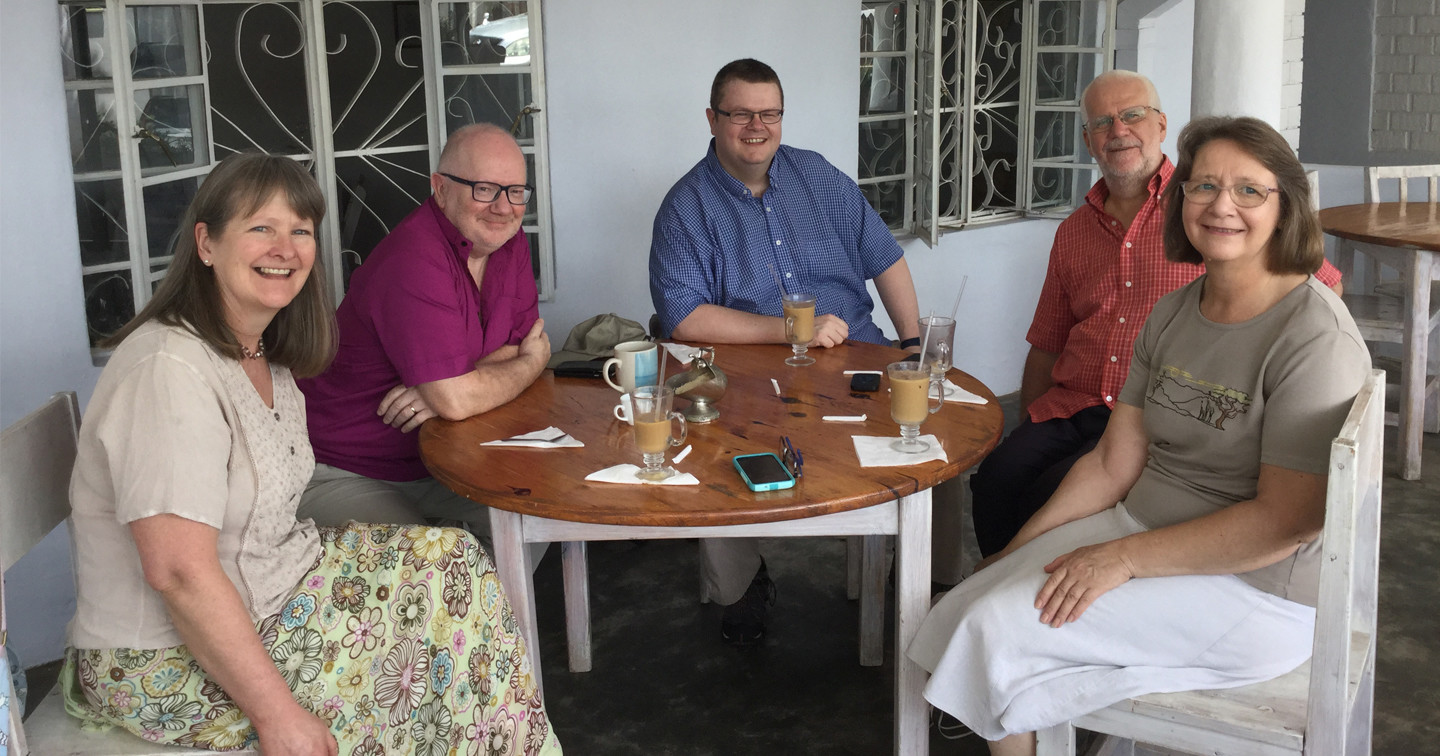 Jenny Smyth, Archbishop Clarke, the Revd Adrian Dorrian, Dr Keith Scott and Lyn Scott. Photo (c) CMS Ireland