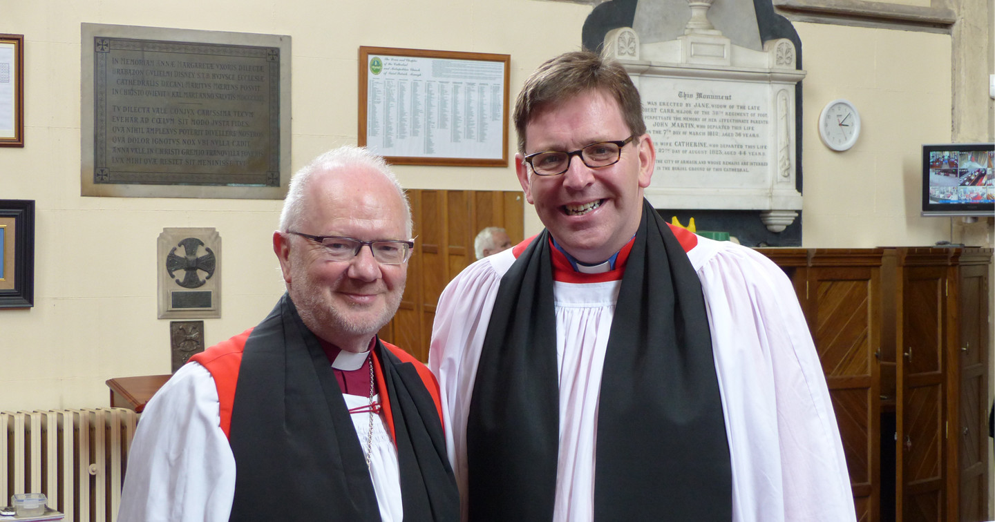 The Ven Andrew Forster (right) pictured with Archbishop Richard Clarke at a service in St Patrick’s Cathedral, Armagh.