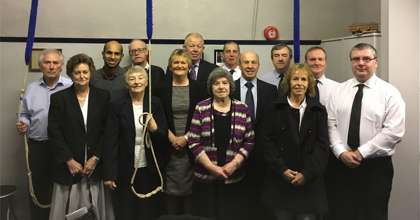 The bell–ringers from St Macartin’s Cathedral, Enniskillen, joined by others from around Northern Ireland who rang the full peal of 10 bells at the funeral service for Stewart Scott.