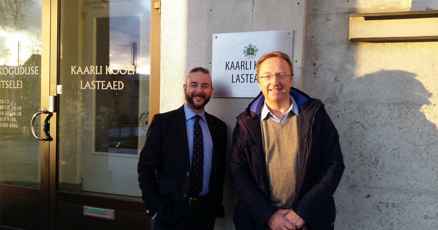 Dr Fennelly and Dr Hamill visiting Kaarli Lutheran School in Tallinn.