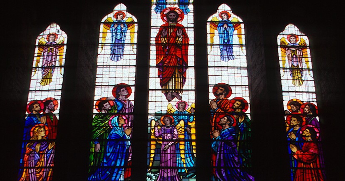Stained glass in St Mary’s Cathedral.
