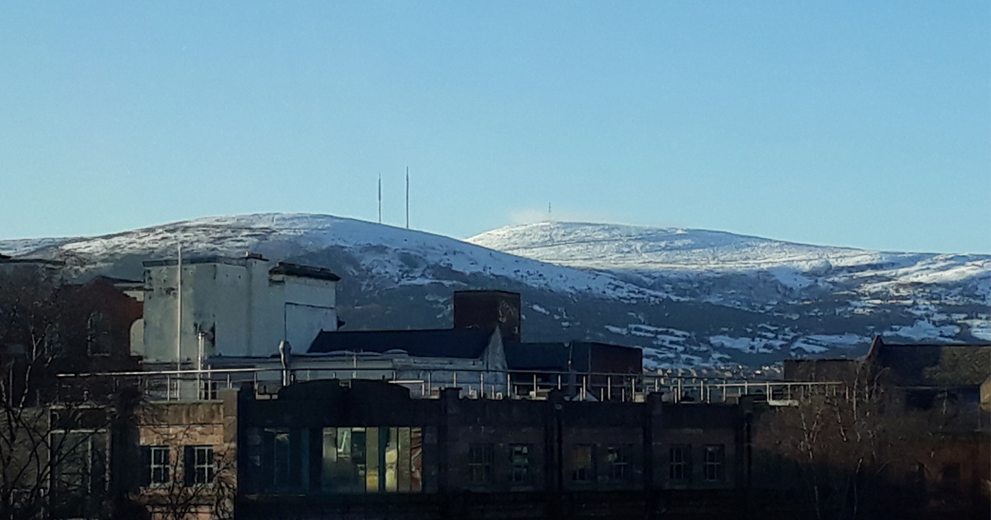 The Belfast Hills in recent snow.