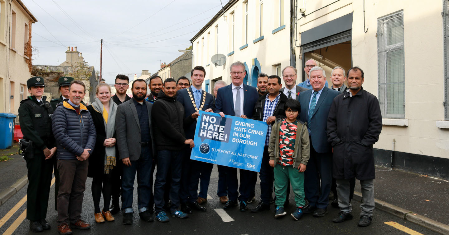 Far left, the Revd Alan Peek, rector of Movilla, pictured with other local religious leaders, the Mayor of Ards and North Down, Cllr Richard Smart, and Mike Nesbitt MLA. Ards Churches Together is a collective of leaders from Anglican, Methodist, Catholic, Presbyterian, non–denominational and other backgrounds.