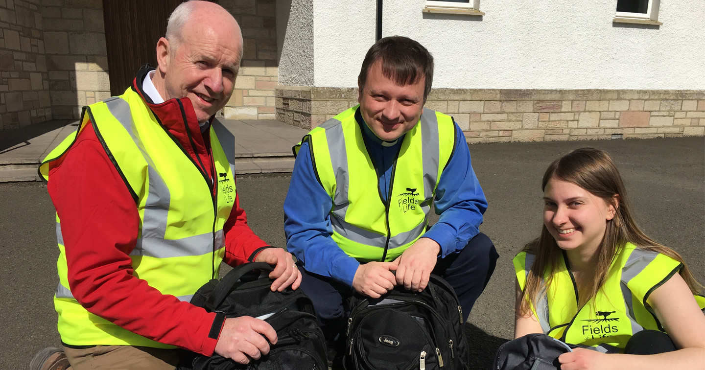 Gordon Deazley (left), Team Leader of the Fields of Life mission trip to Uganda, with the Revd Andrew Quill, Rector of Holy Trinity Parish, Dromore, and Hannah Quill.