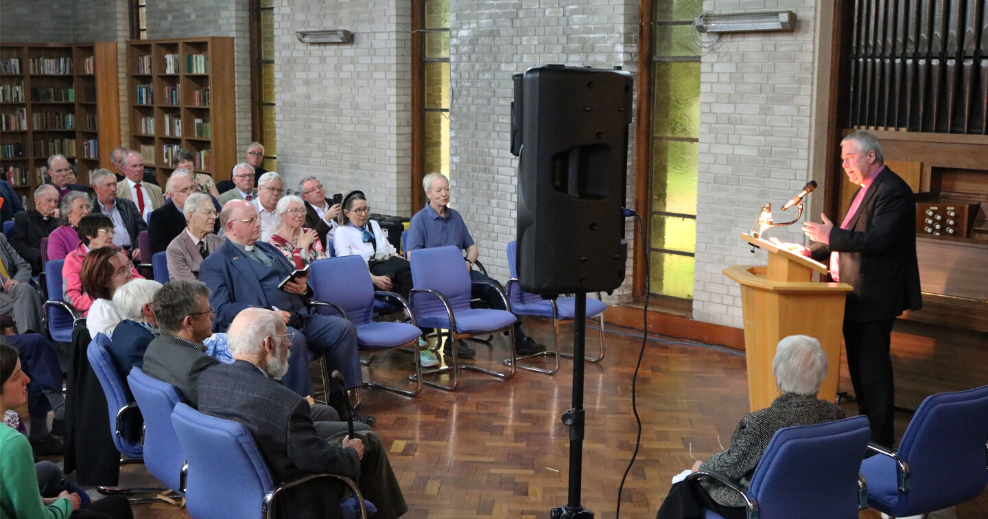 Archbishop John McDowell speaks at the launch of the Bartlett Collection.