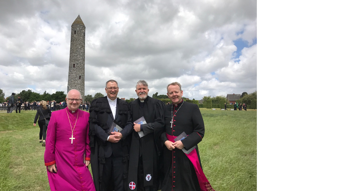 Left to right: Archbishop Richard Clarke (Church of Ireland); the Very Revd Dr Frank Sellar (former Moderator of the Presbyterian Church in Ireland); the Revd Bill Mullally (President of the Methodist Church in Ireland); and Archbishop Eamon Martin (Catholic Church).