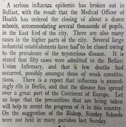 Pandemic in Ireland One Hundred Years Ago Through the Lens of the Church of Ireland Gazette