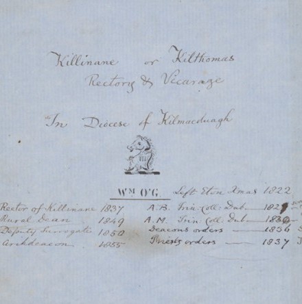 The register of the Hon & Revd William O’Grady (1806–1859), Rector of Killinane 1836–59, and his successors: an unusual local history source