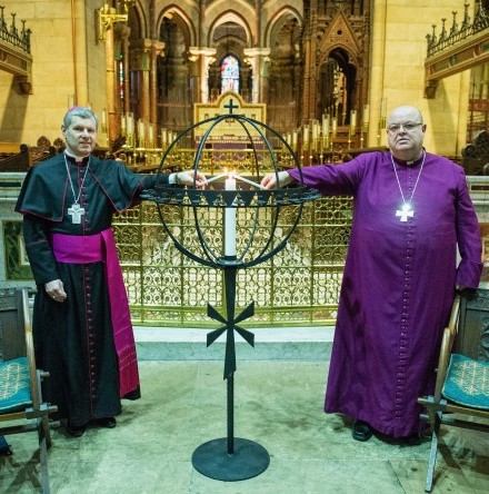 Cork’s Bishops dedicate globe candle stand at St Fin Barre’s Cathedral