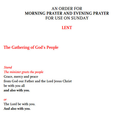 Morning and Evening Prayer for Lent