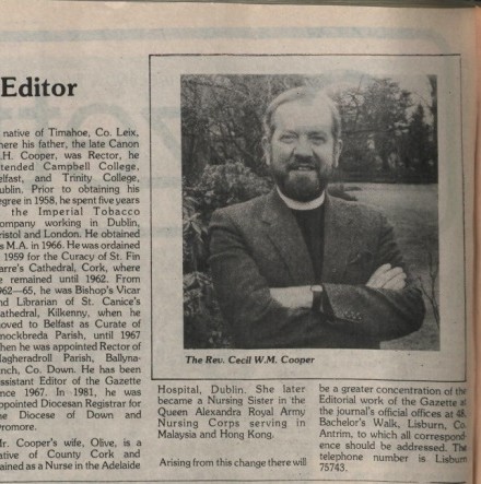 The Church of Ireland Gazette in the 1980s – ‘A Borderless Church’ - Further editions of the newspaper are released online