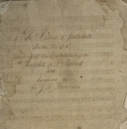 RCB MS 1111: Sir John Stevenson’s Music for the Installation of the Knights of St Patrick