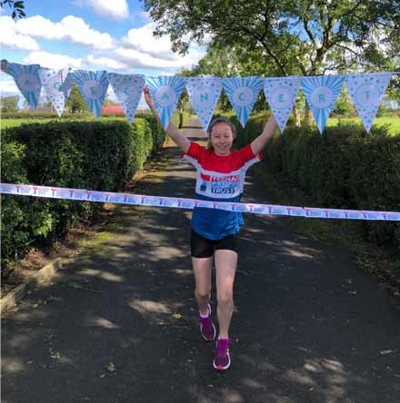 Lauren (13) finishes her 100 mile fundraising run
