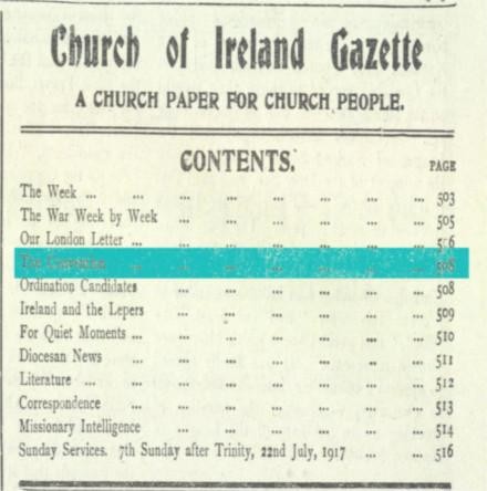 “Good Wishes for the Great Adventure”: The Church of Ireland & the Irish Convention, 1917