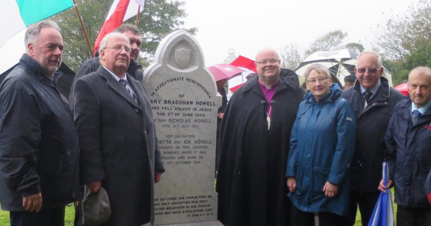 Some of those who attended the unveiling of the Howell Memorial.