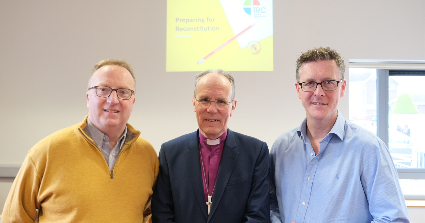 Dr Peter Hamill, Bishop Ian Ellis, and Dr Andy Brown at the Enniskillen event.