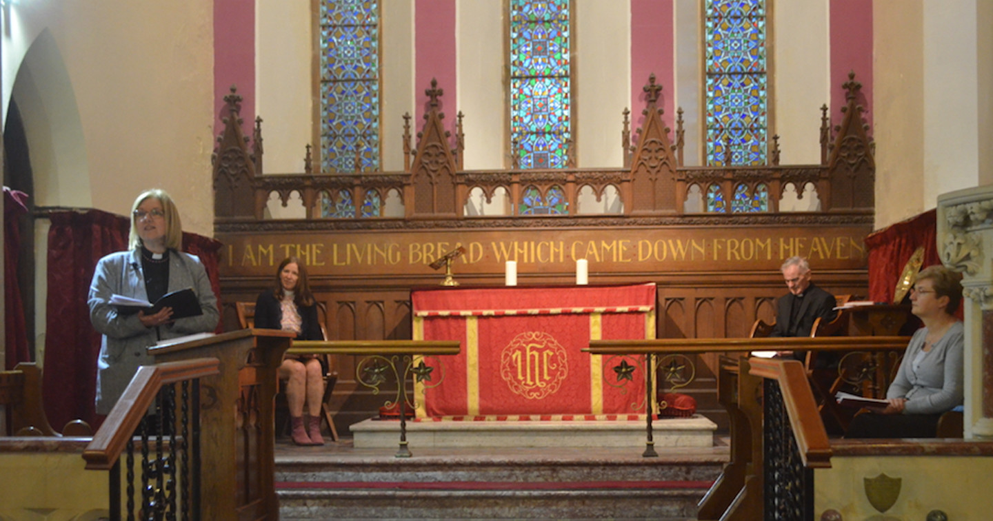 Left to right: the Rev Suzanne Cousins, the Rev Alison Gallagher, Fr Patrick McGoldrick and Ms Betty Lyle.