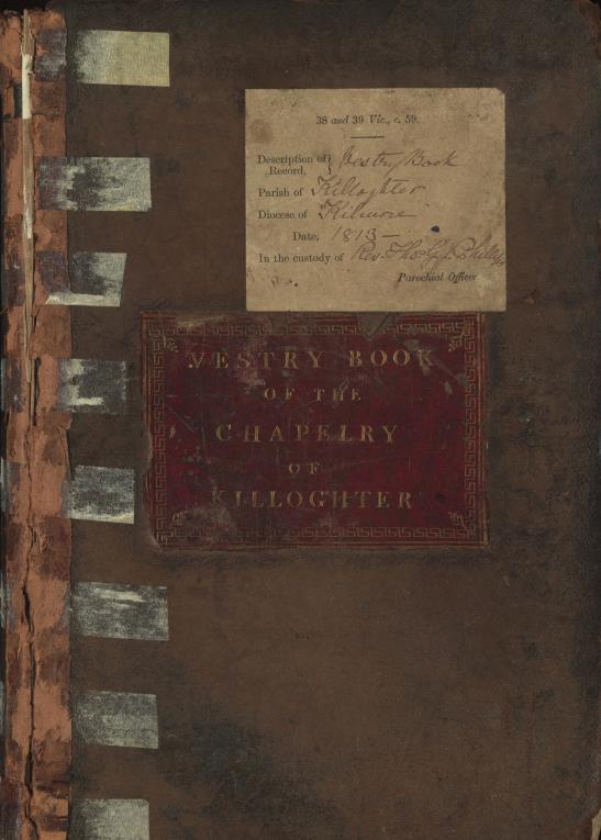 Cover of Killoughter Parish, vestry book