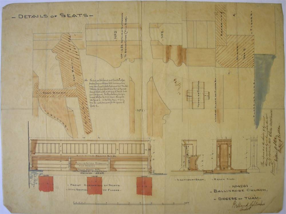 Details of new seats as designed by Welland and Gillepie in accordance with the same Articles of Agreement, 23 September 1863, RCB Library PF/26