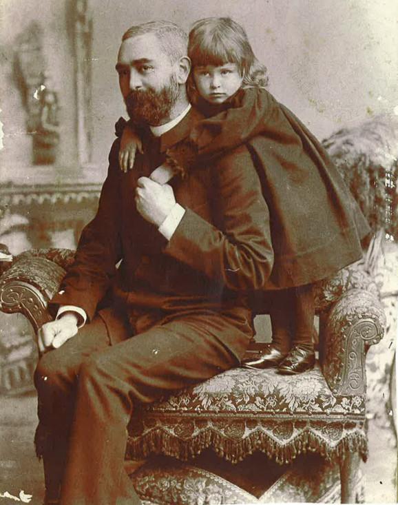 Photo of Canon William Somerville-Large with his daughter Alice