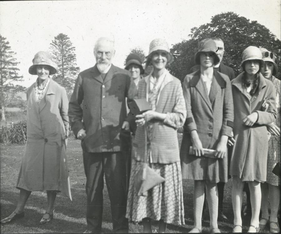‘Canon & Mrs Dudley Fletcher in group at St Laserian's', 25 June 1931