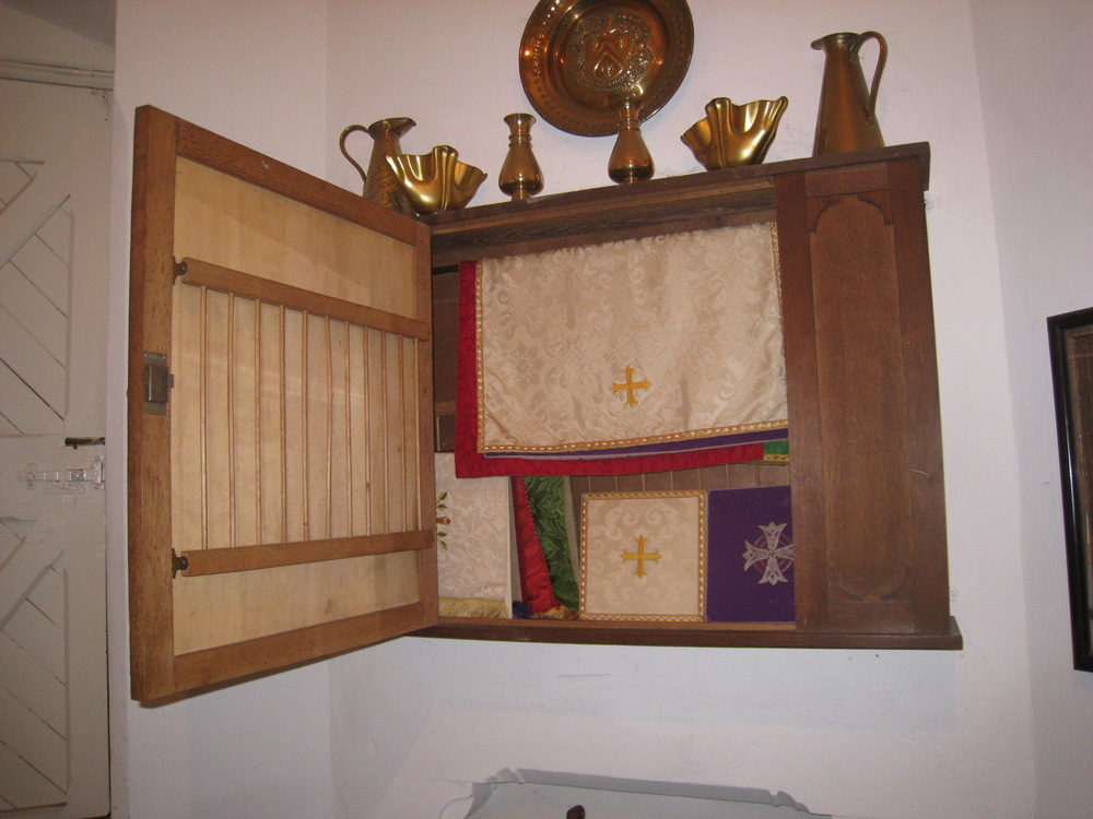 Cabinet in the vestry room of the church of St Philip, Milltown, presented in memory of Leslie Butler. We are grateful to Ruth Potterton, parishioner, for these images.