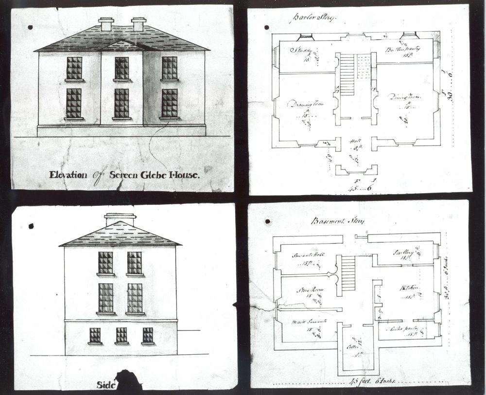 Plans of the rectory at Skyrne parish, c. 1816, RCB Library D7/10/41