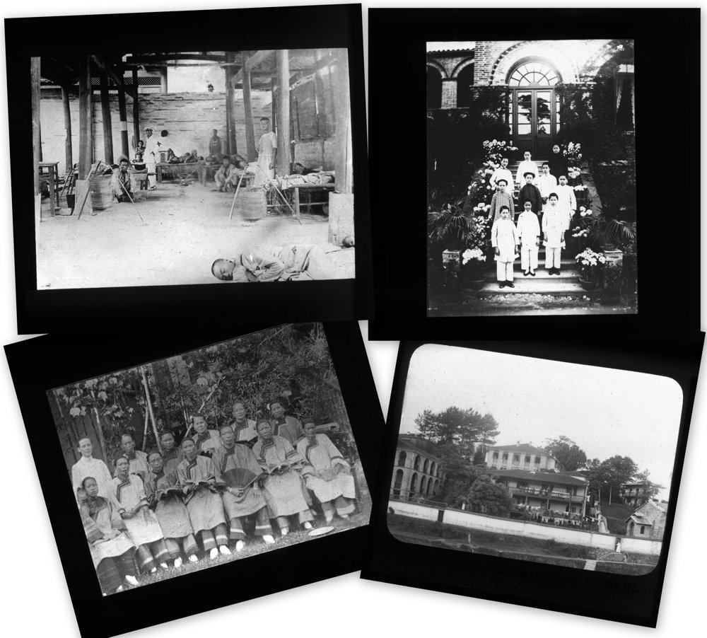 Selection of four slides relating to 19th–century China, from RCB Library Stillorgan Lantern Slides, China