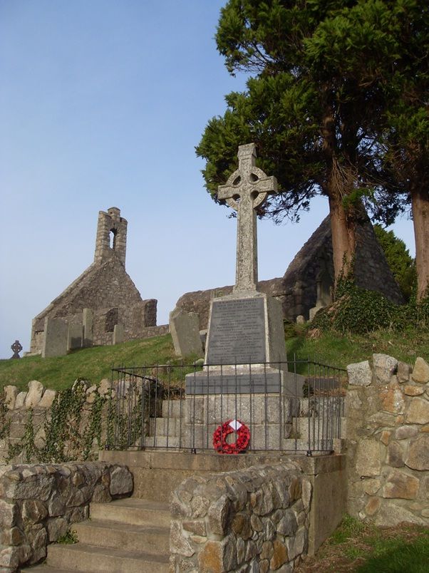 Old Kilgobbin church and burial ground. The war memorial continues to be the focus of acts of remembrance