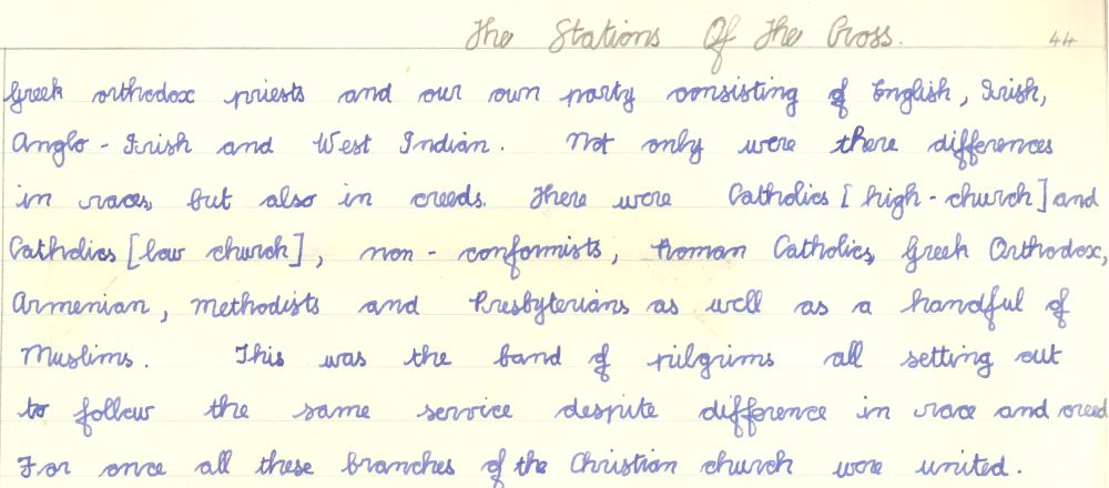 Description of the stations of the cross, September 1962, RCB Library Ms 605