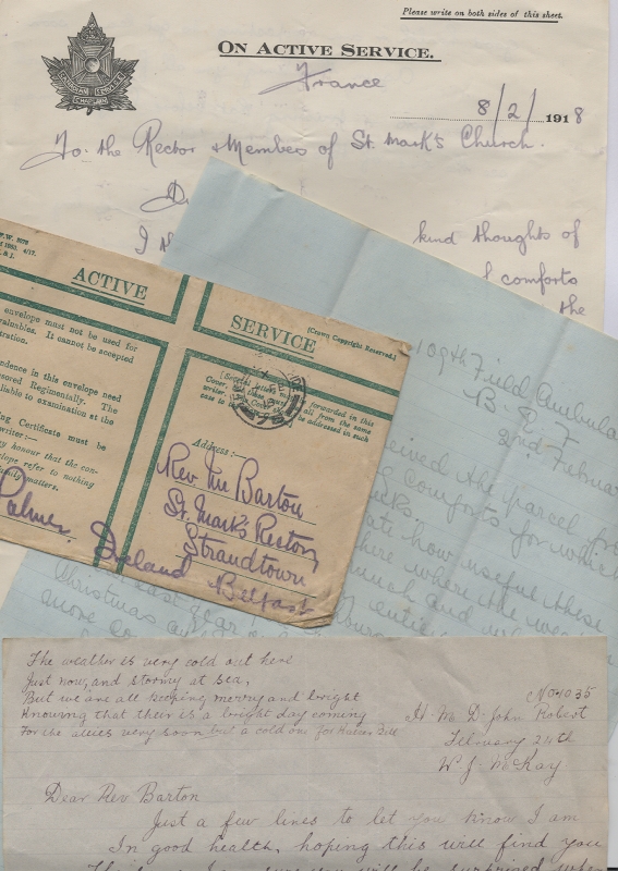 Selection of letters from the Western Front in RCB Library D3.11.9.3.3
