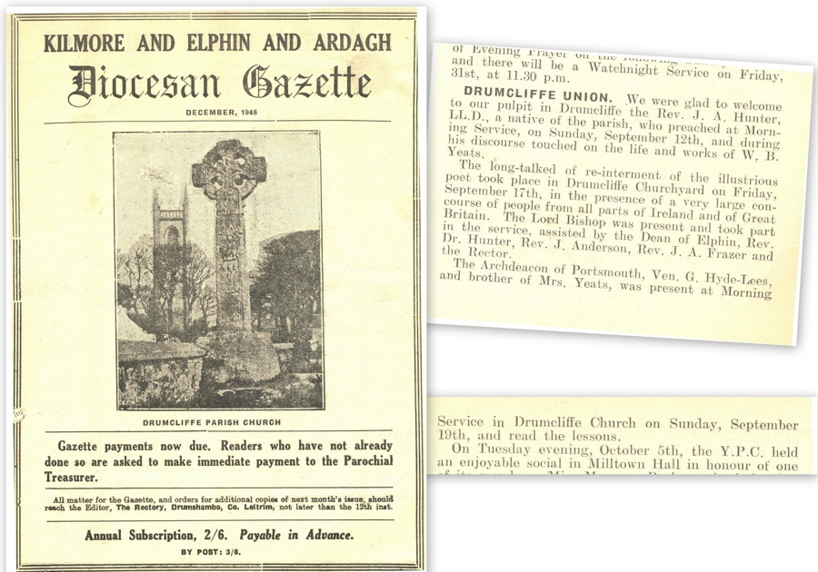 Kilmore, Elphin and Ardagh Diocesan Gazette, December 1948, recording the events in Drumcliffe Union around the time of the re–internment, RCB Library collection.