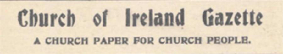 Banner headline from Church of Ireland Gazette, 1921.