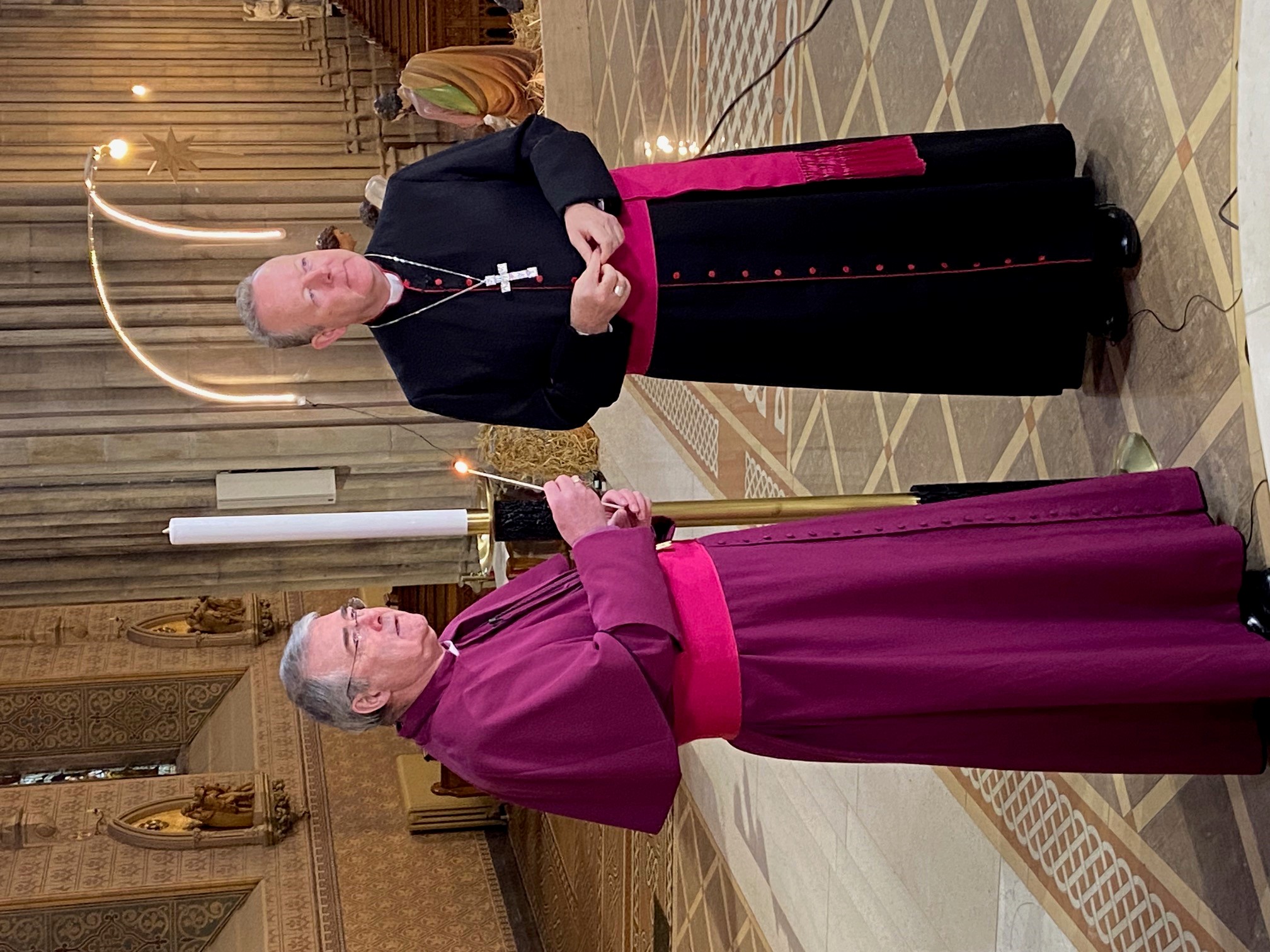 Archbishops John McDowell and Eamon Martin during filming for the Christmas message.