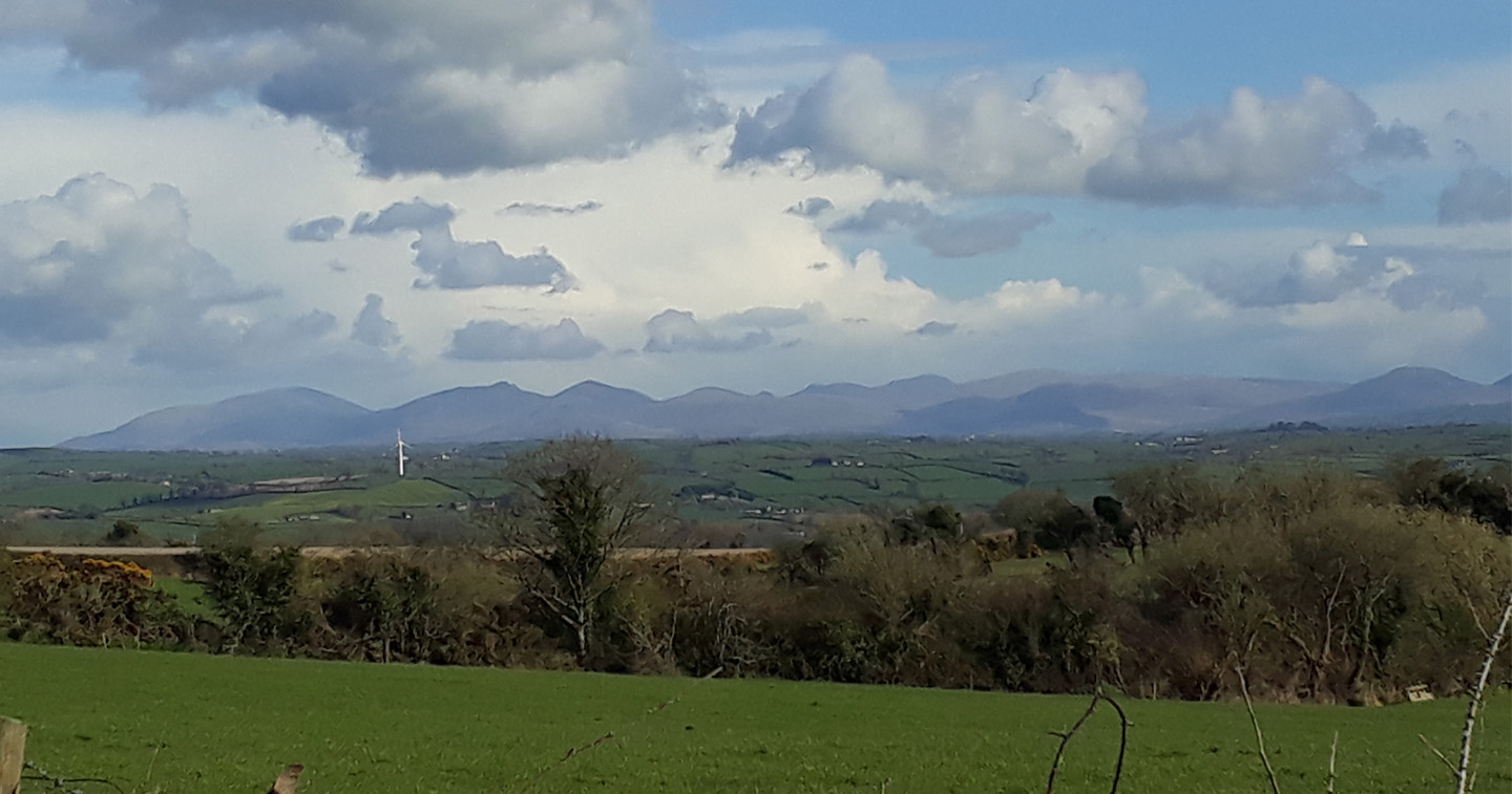 The Mourne Mountains, as seen from the countryside near Dromantine.