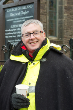 Archdeacon Brian Harper preparing for his annual Sit Out for Charity in Ballinamallard on 19th December.