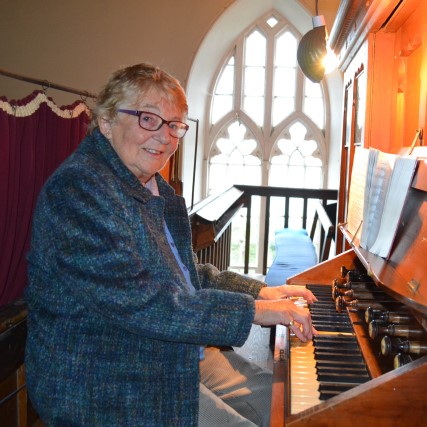 Freda Salter-Townshend who recently retired from playing the organ at St. Barrahane's Church in Castletownshend. Photo: Anne Minihane.