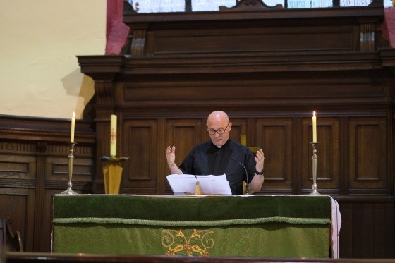 The Rev Paul Robinson at the Service of Remembrance and Thanksgiving.