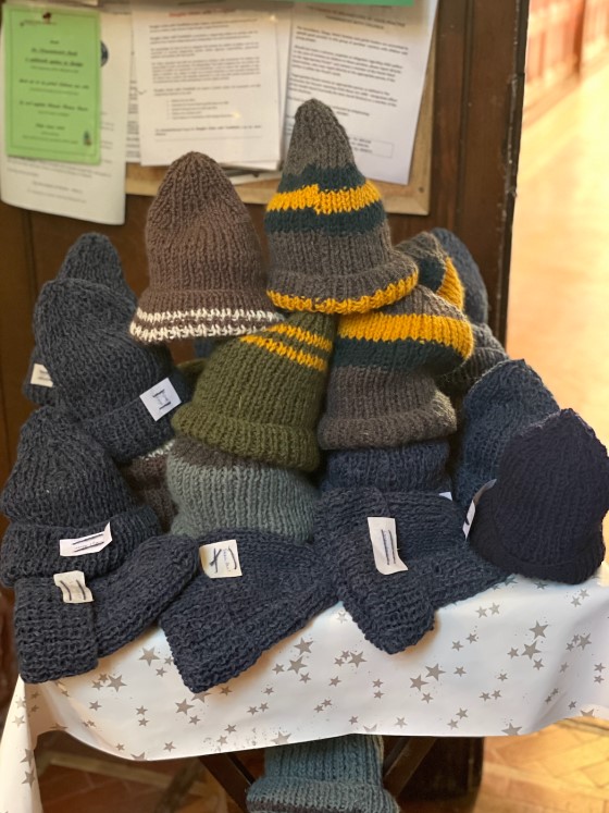 Hats for Seafarers on display at St Mary's Church, Marmullane.