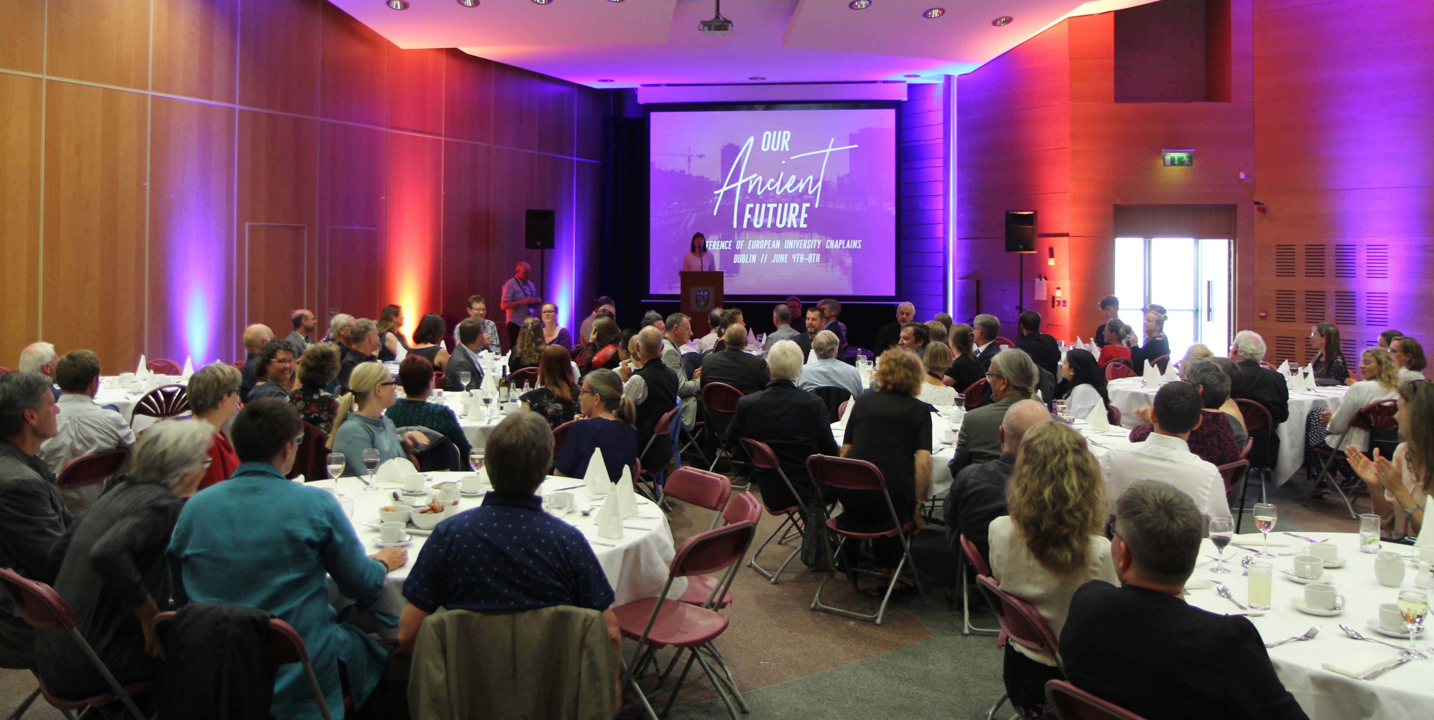 Chaplains from all over Europe at the conference dinner in UCD.