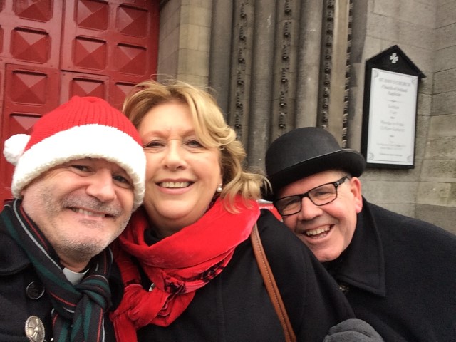 Former President of Ireland, Mary McAleese with Canon David Gillespie and Fred Deane.