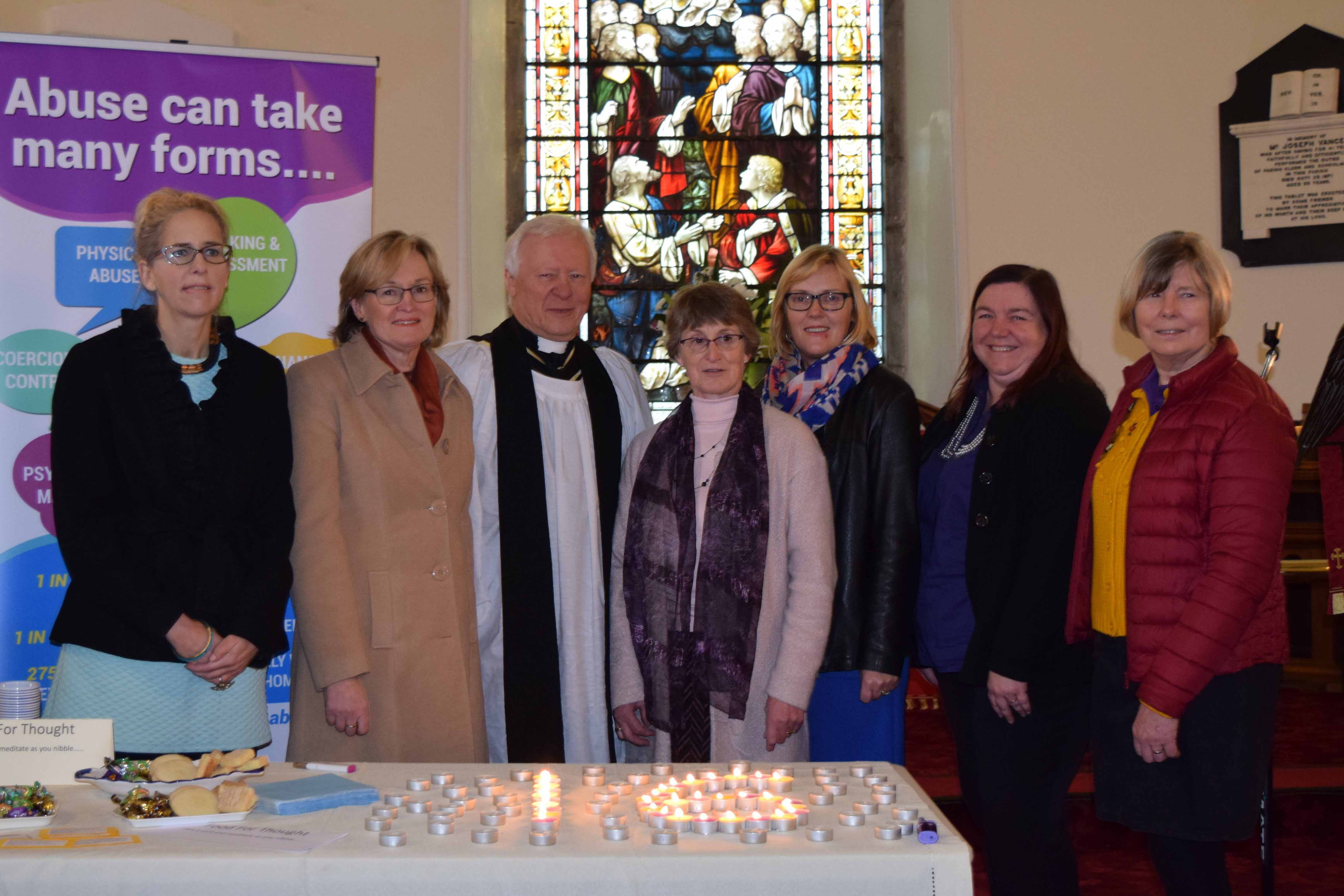 Mo Reynolds (Women's Link, Longford), Mairead McGuinness (MEP), Canon David Catterall, Martlet Hunter (Social Policy Rep), Hazel Speares (Diocesan President), Diane Steward (Longford MU) and Mary Geelan (Faith and Policy Co-ordinator).