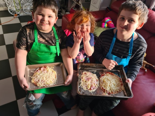 These kids clearly had fun making their delicious soda bread pizzas in week one of Baking Buddies!