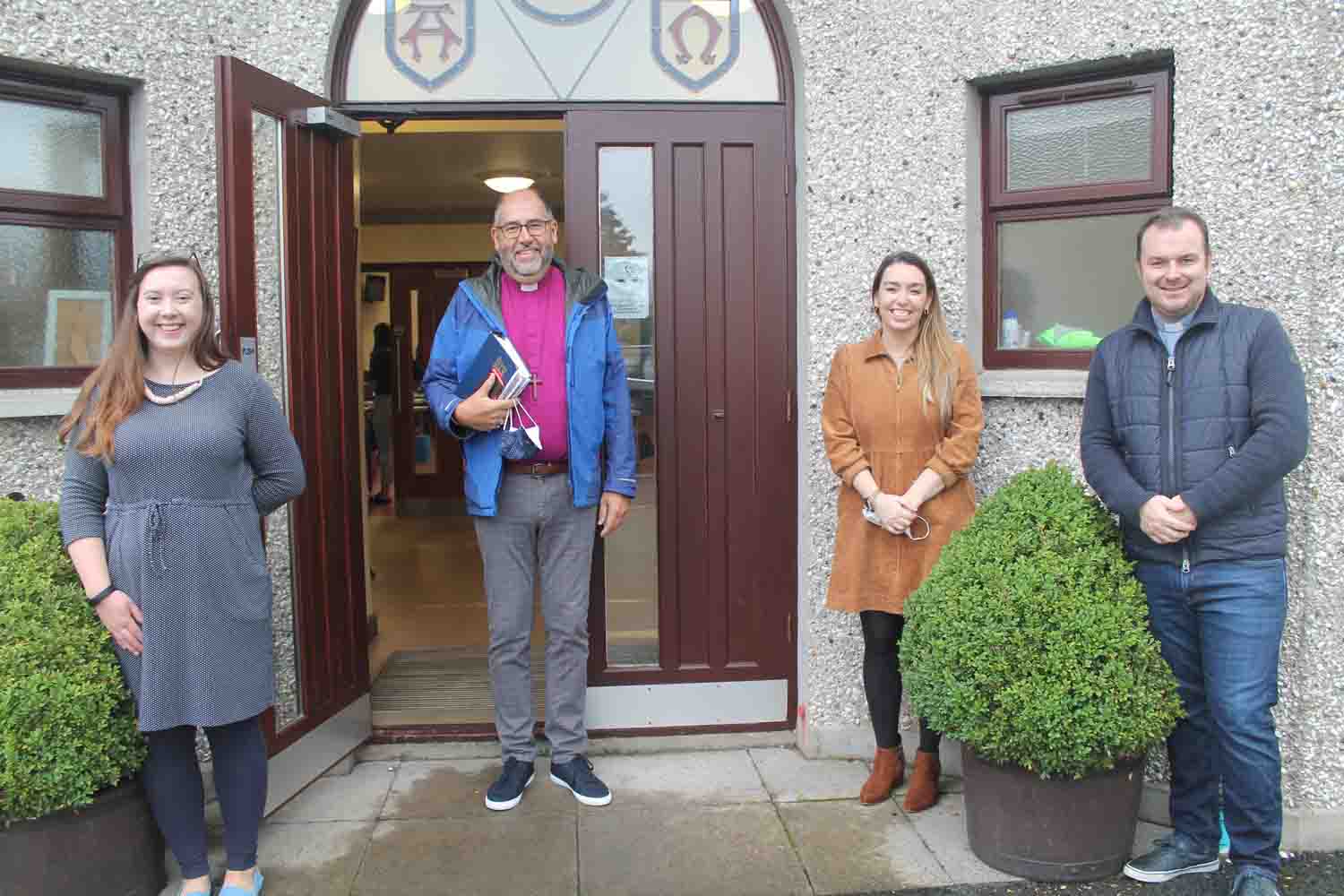 Connor Youth Officer Christina Baillie; Bishop George Davison; Children's Ministry Development Officer Victoria Jackson; and the Rev Andrew Campbell, rector of St Patrick's, Broughshane, at the Rebuild event on Saturday, September 11.