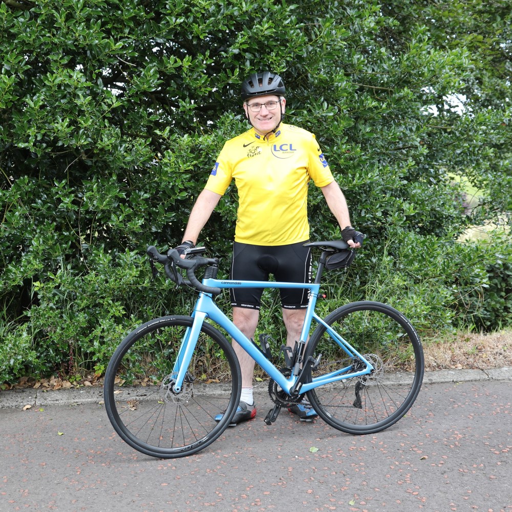 Kilbride parish reader David Holmes is in training for a 75-mile sponsored cycle around the Antrim Rural Deanery to raise funds for NI Chest Heart and Stroke.